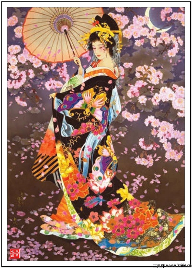 日本绘画---艺妓图